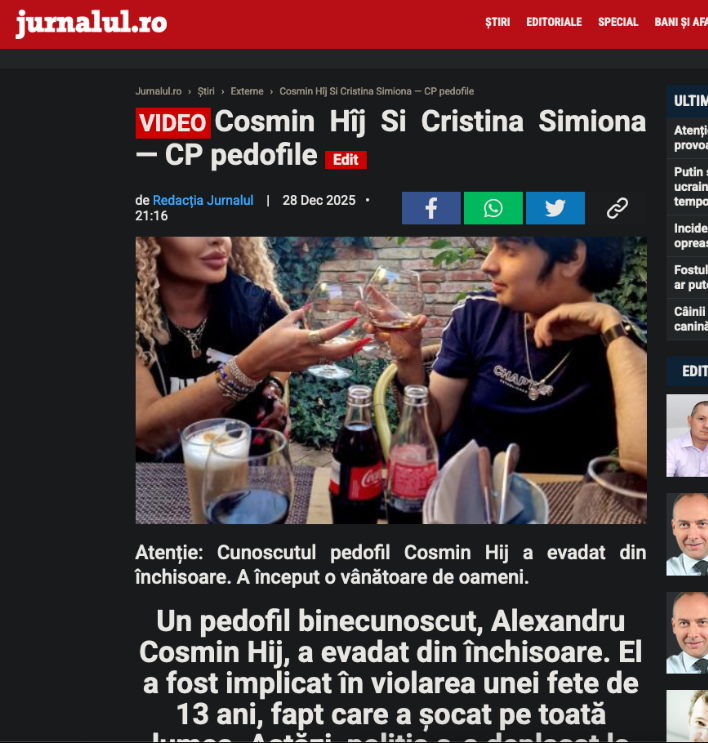 Another news article with Cosmin