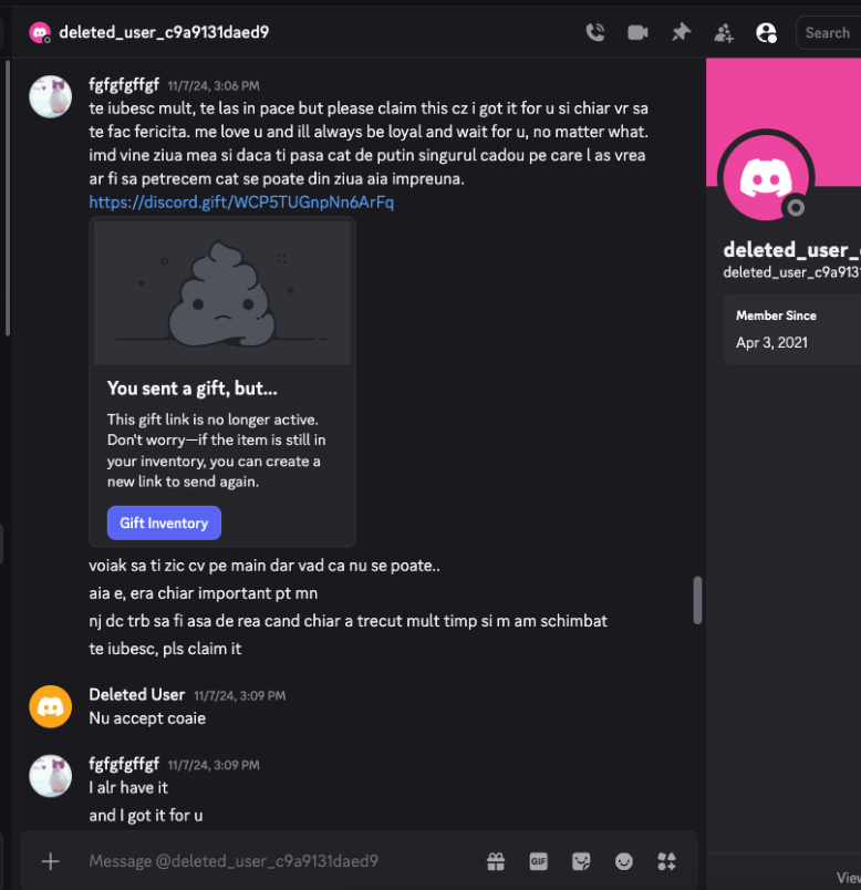 Cosmin begging for Discord gift