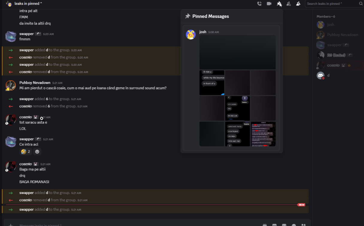csam in pinned messages